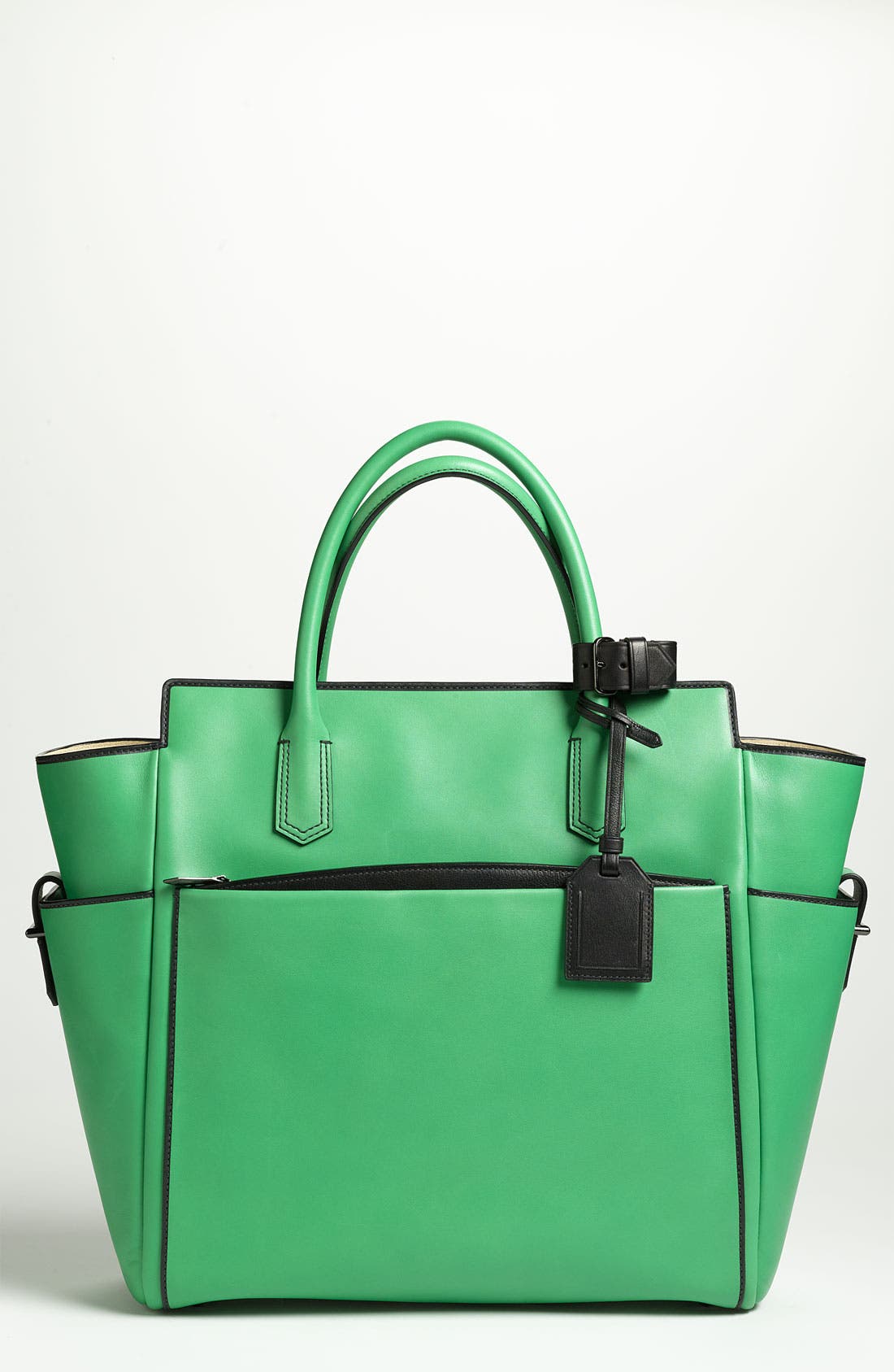 'Atlantique' Leather Tote, Main, color, ZEPHYR/BLACK