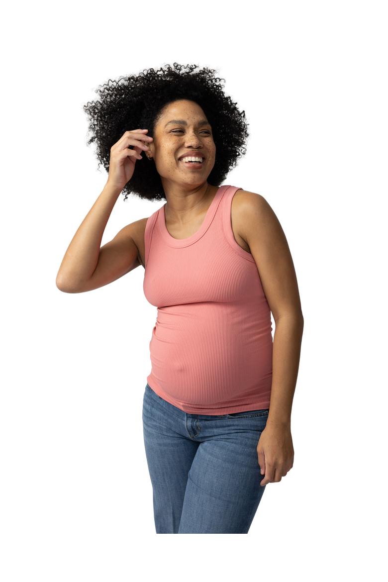 Seamless Maternity Rib Tank, Alternate, color, Rose