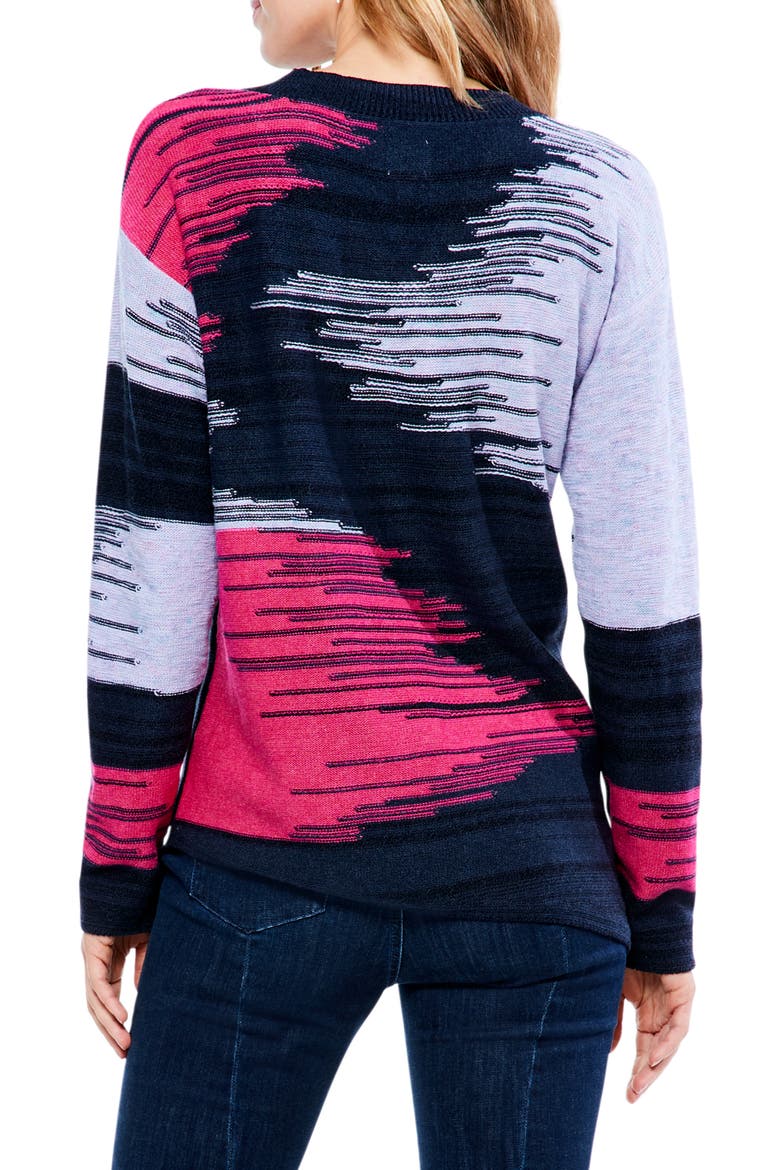 Vivid Vibes Space Dye V-Neck Sweater, Alternate, color, INDIGO MULTI