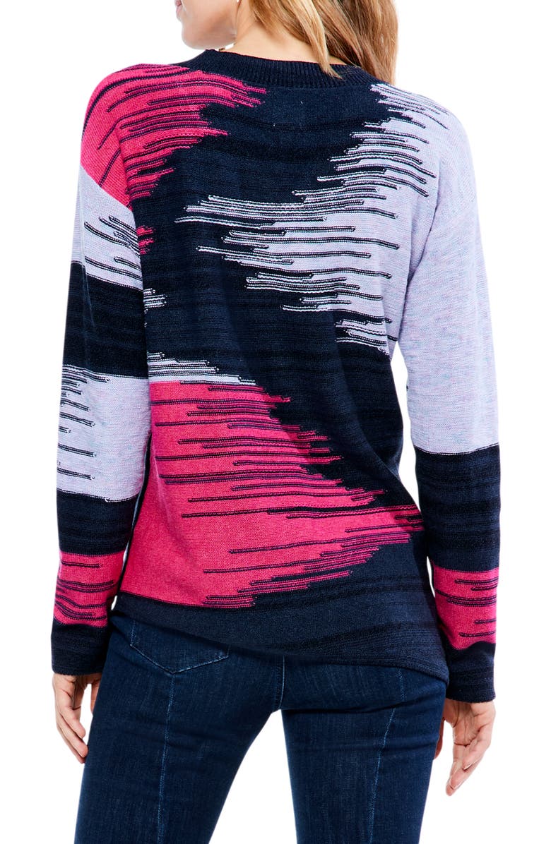 NIC+ZOE Vivid Vibes Space Dye V-Neck Sweater, Alternate, color,