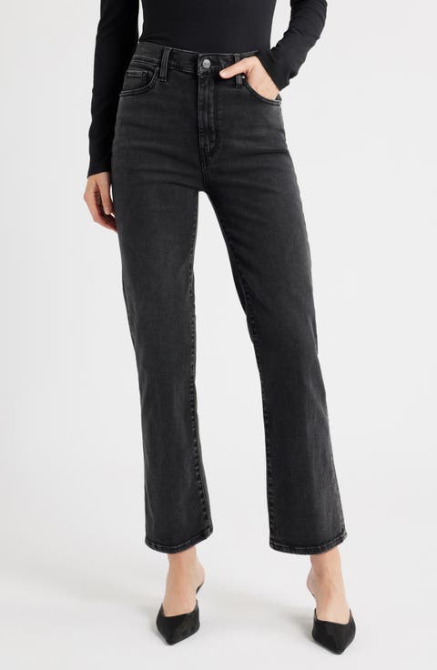 Le Sleek High Waist Ankle Straight Leg Jeans (Jitter)