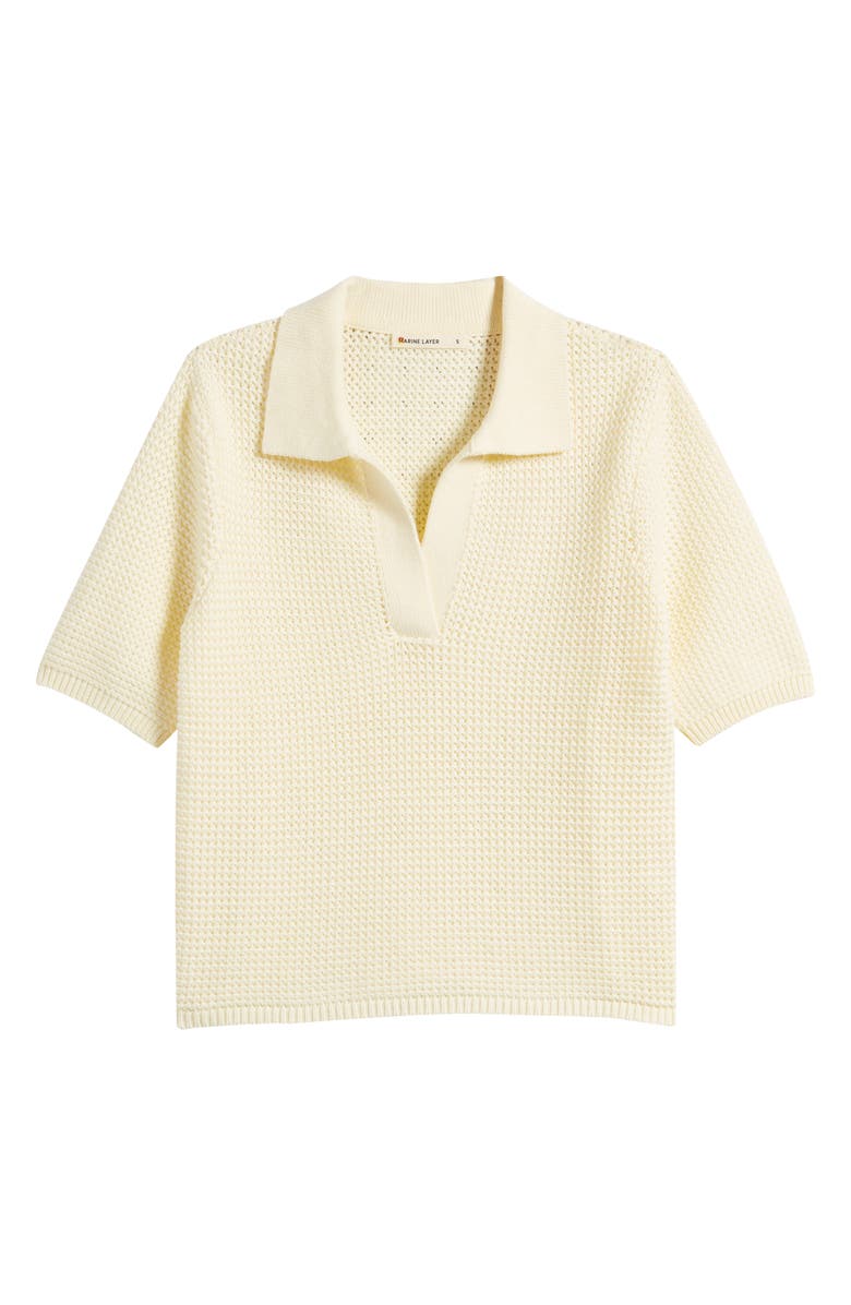 Marine Layer Spencer Open Stitch Short Sleeve Polo Sweater, Alternate, color, 
