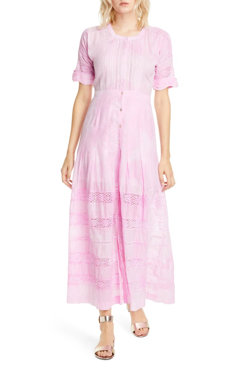 LoveShackFancy Edie Midi Shirtdress, Main, color,