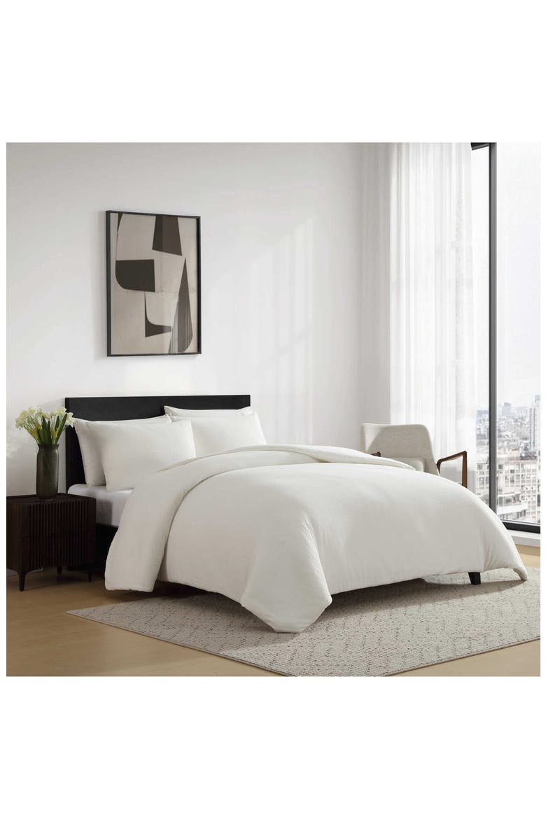 Threaded Basketweave Comforter & Shams Set, Alternate, color, WHITE