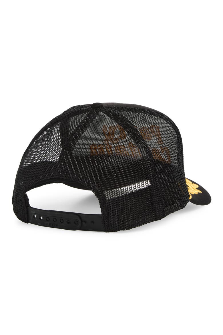 Party Captain Embroidered Snapback Trucker Hat, Alternate, color, CAPTAIN BLACK/ GOLD