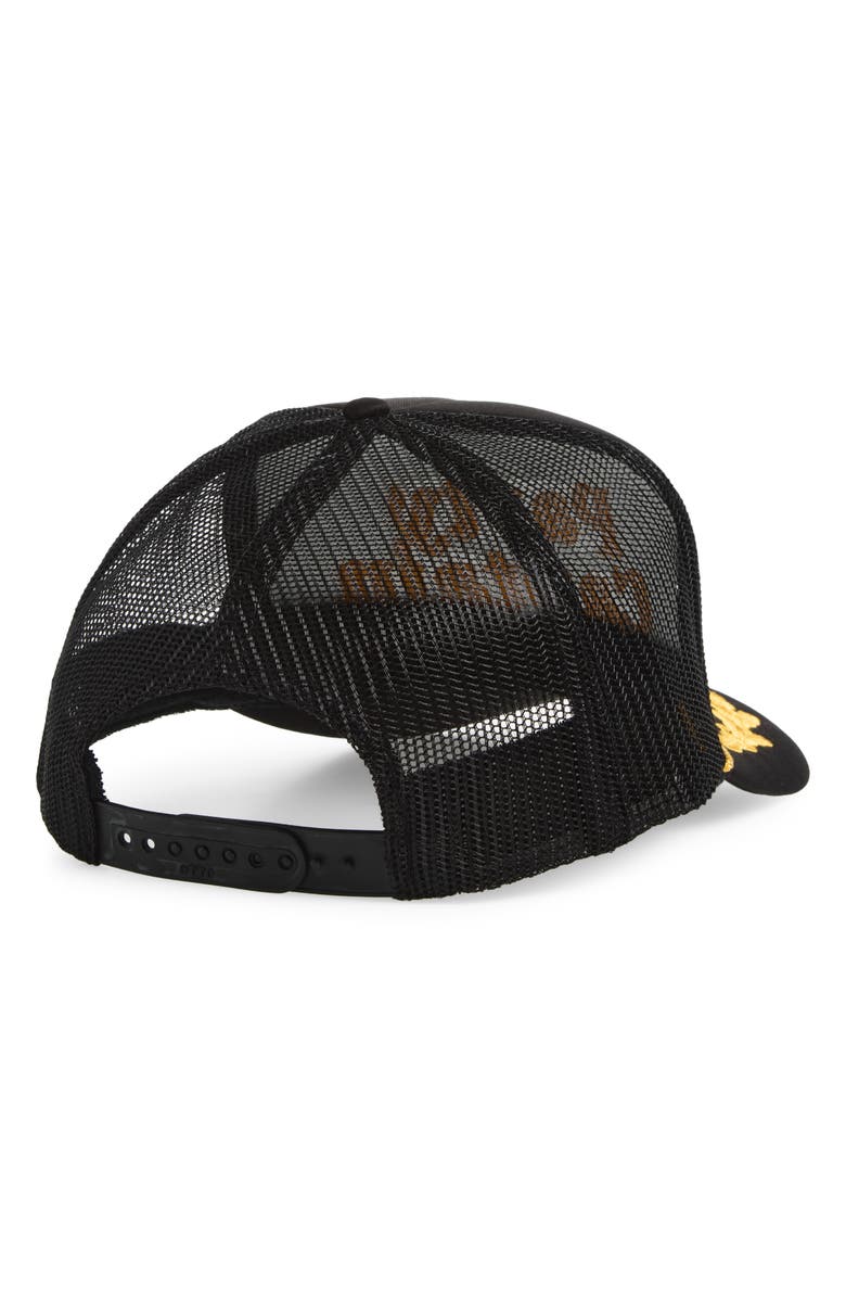 Local Beach Party Captain Embroidered Snapback Trucker Hat, Alternate, color, Captain Black/ Gold