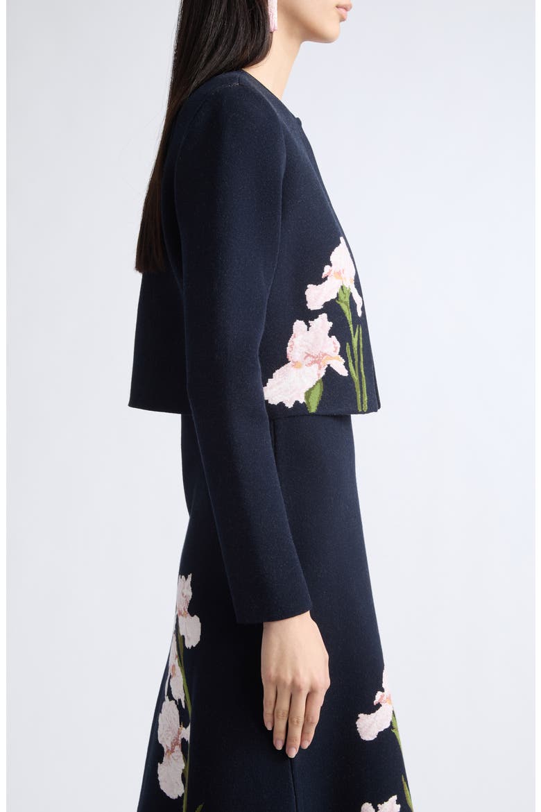 Iris Floral Jacquard Jacket, Alternate, color, NAVY MULTI