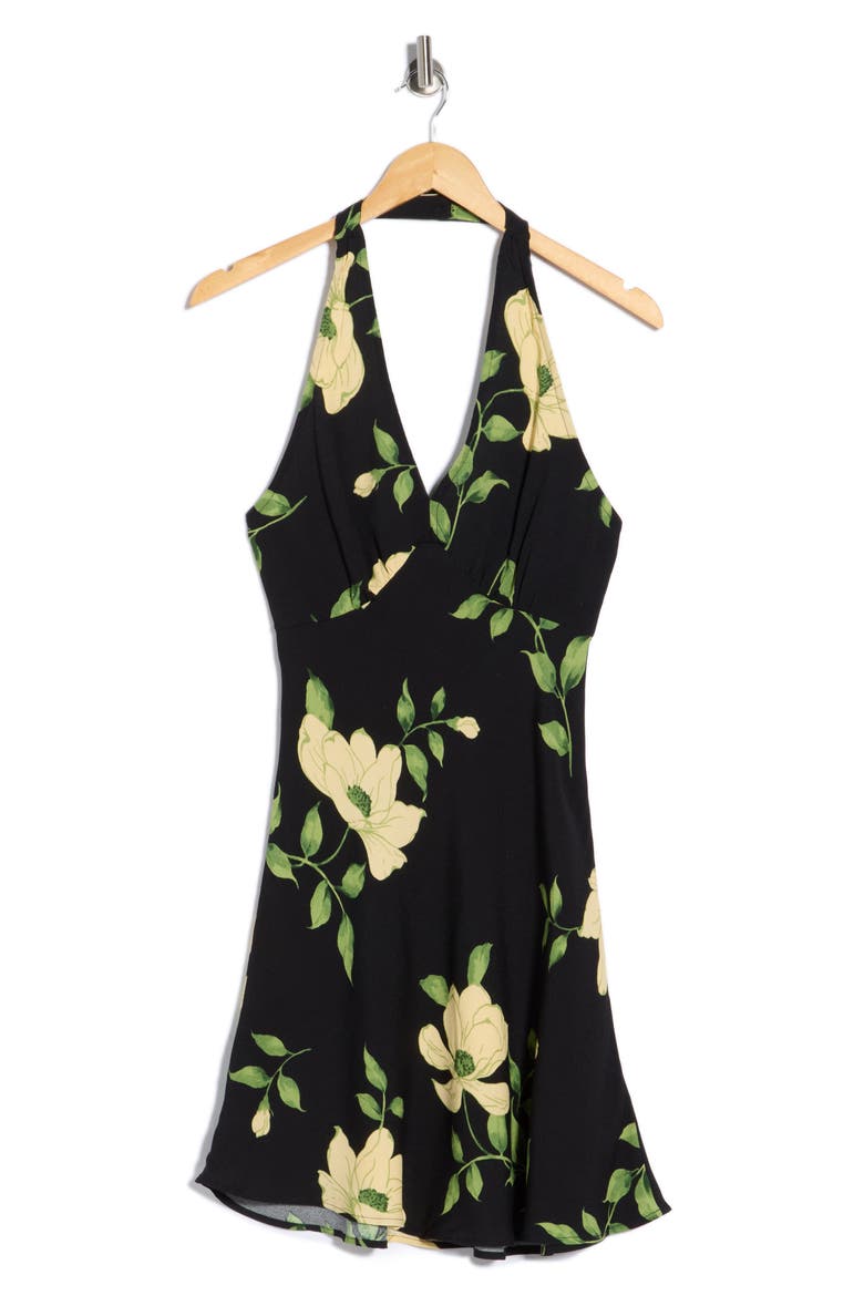 A-Line Halter Dress, Alternate, color, MIDNIGHT GARDEN