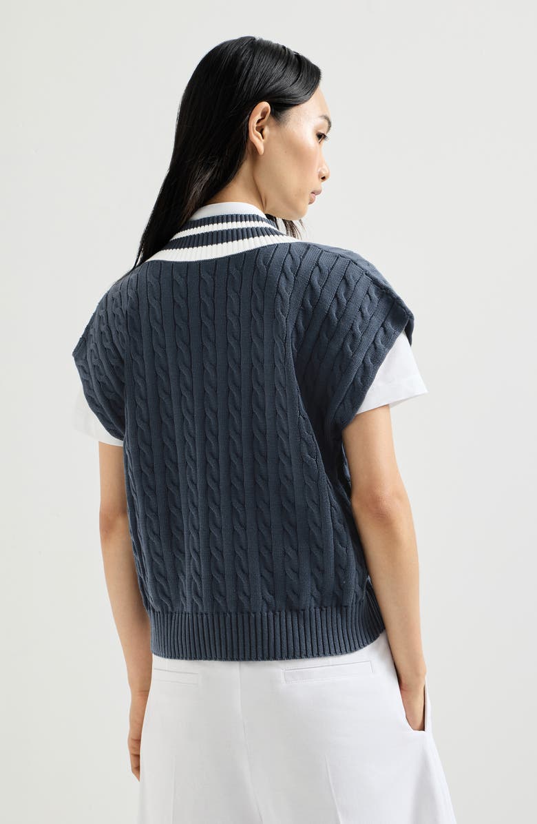 Brunello Cucinelli T-shirt with logo, Alternate, color, Blue