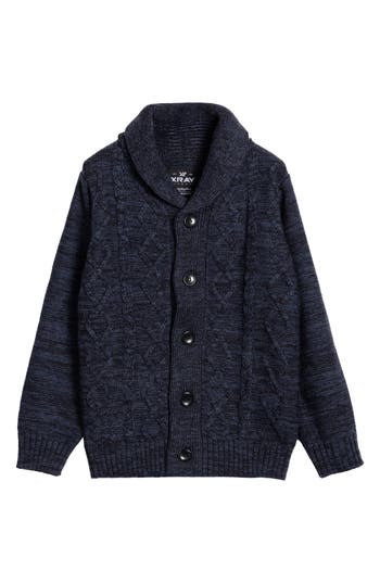 X-ray Xray Kids' Cable Knit Cardigan In Navy