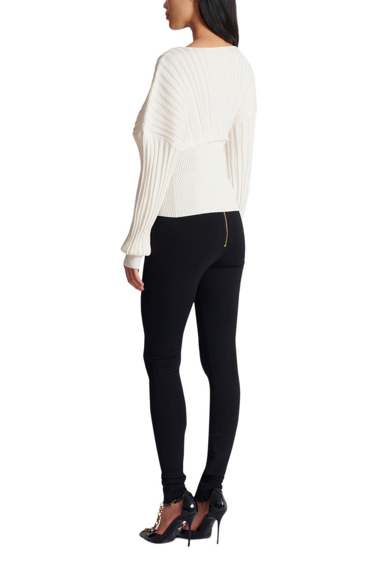 Balmain Tube-knit jumper, Alternate, color, White