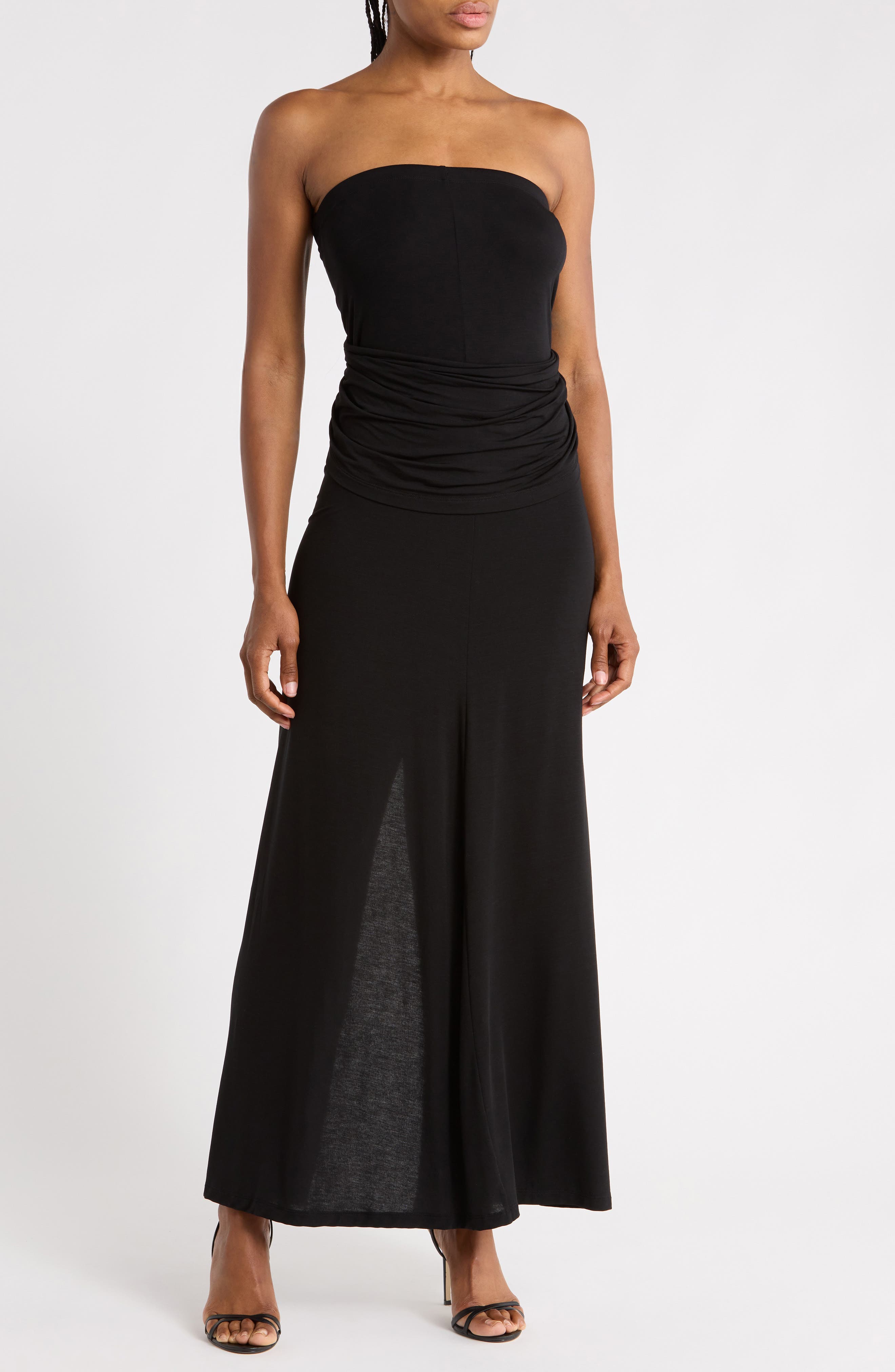 Sash Strapless Maxi Dress