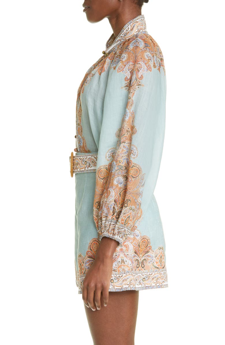 Zimmermann Devi Billow Ramie Blouse, Alternate, color, 