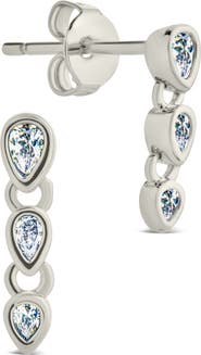 Sterling Forever Cristina Pear Link Drop Earrings