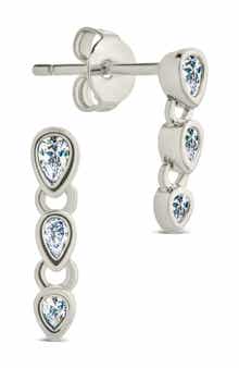 Sterling Forever Cristina Pear Link Drop Earrings