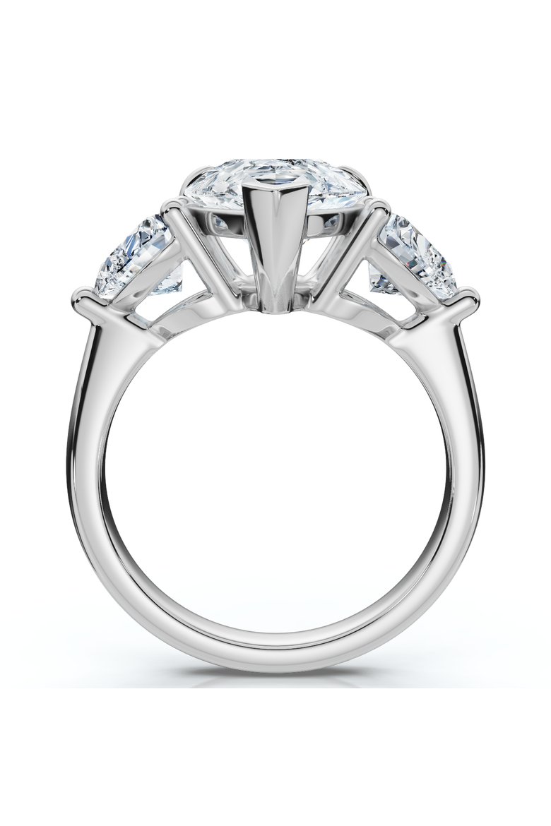 5 1/2Ct Pear & Heart Certified Diamond Engagement Ring Lab Grown, Alternate, color, 14k White Gold