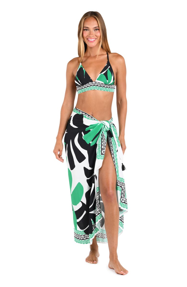 Sunshine 79 Monstera Cover-Up Pareo, Alternate, color, Green Multi