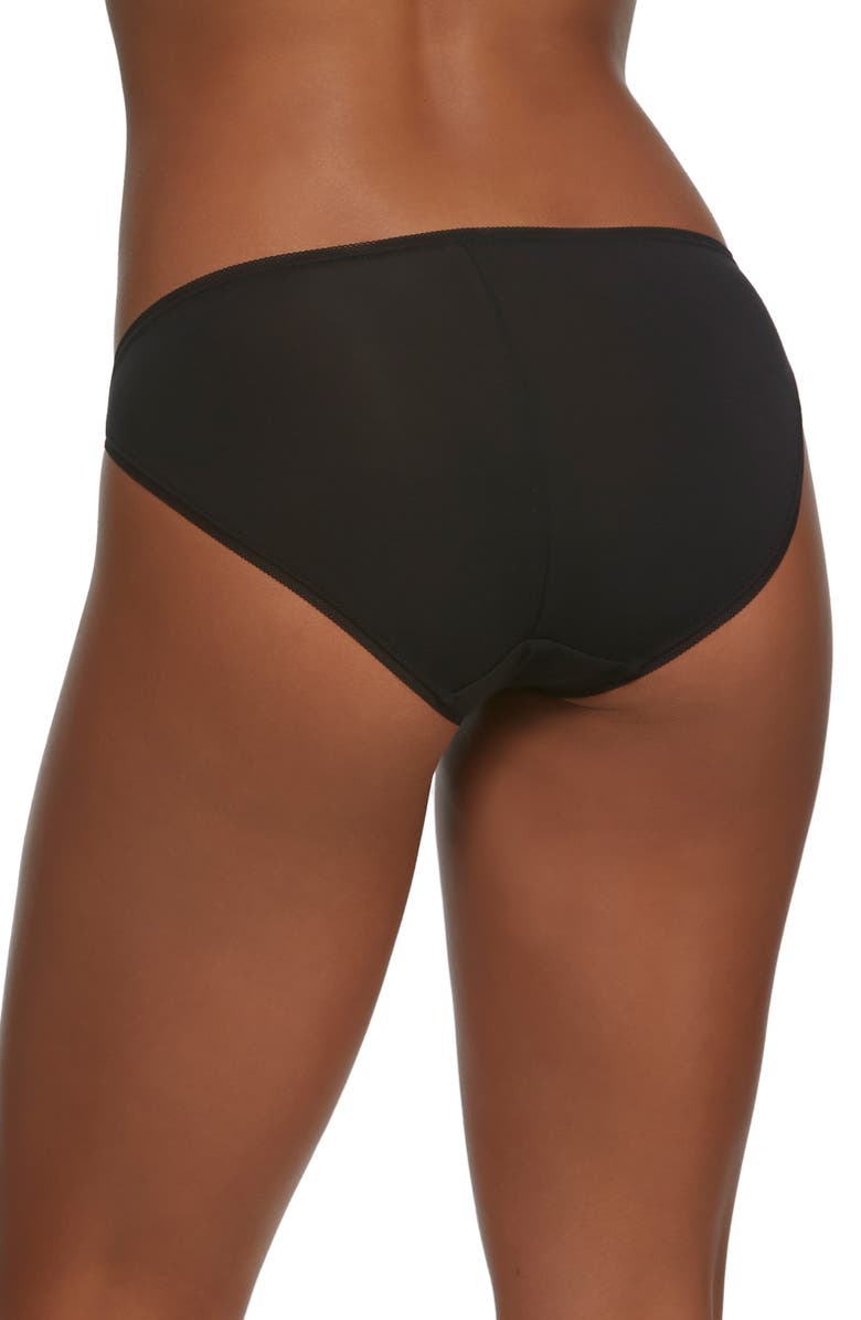 Felina Assorted 3-Pack So Smooth High Cut Bikinis, Alternate, color, Bare/ Black