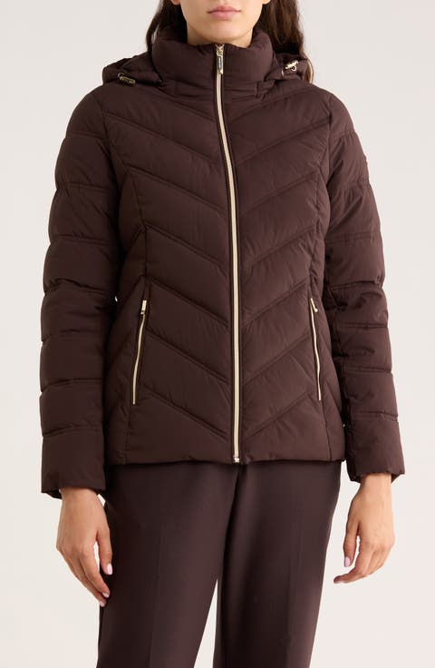 Water Resistant Chevron Quilted Jacket