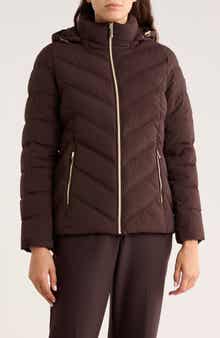Michael Kors Water Resistant Chevron Quilted Jacket