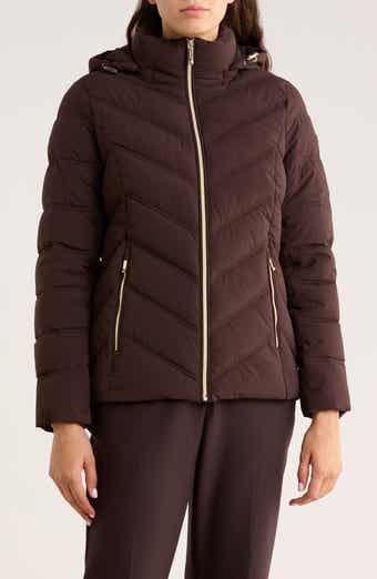 Michael Kors Water Resistant Chevron Quilted Jacket