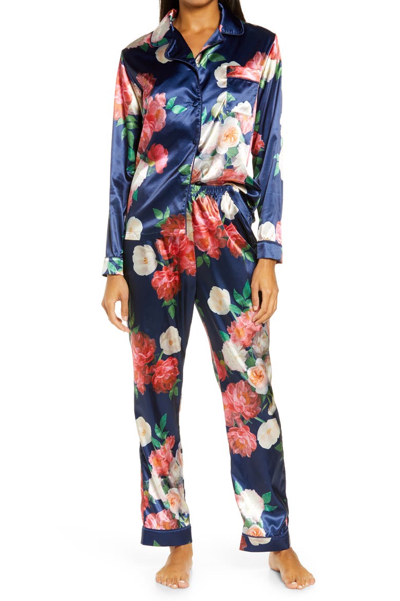 Josie Floral Pajamas, Main, color, NAVY