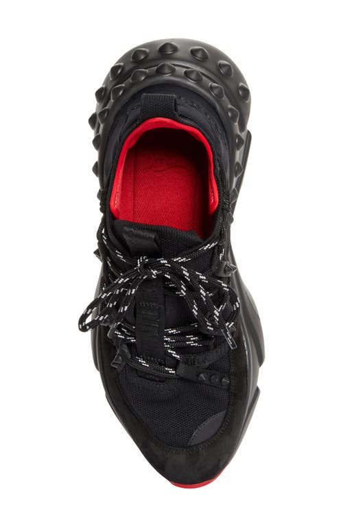 Christian Louboutin Men's Neoprene And Suede Sneakers In Black