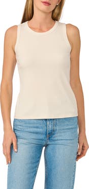 Halogen® Fitted Ribbed Tank Top