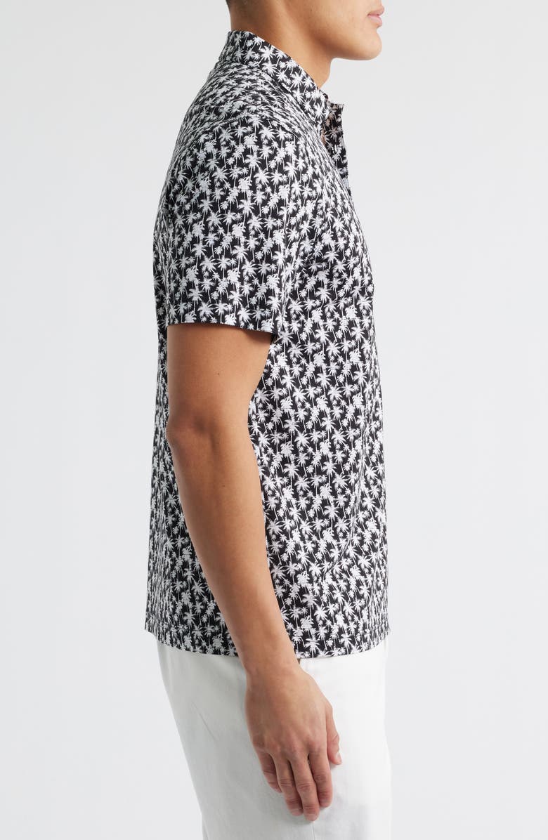 Bugatchi Victor OoohCotton<sup>®</sup> Palm Tree Print Polo, Alternate, color, Black