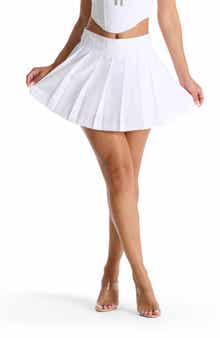 Naked Wardrobe Pleated A-Line Miniskirt