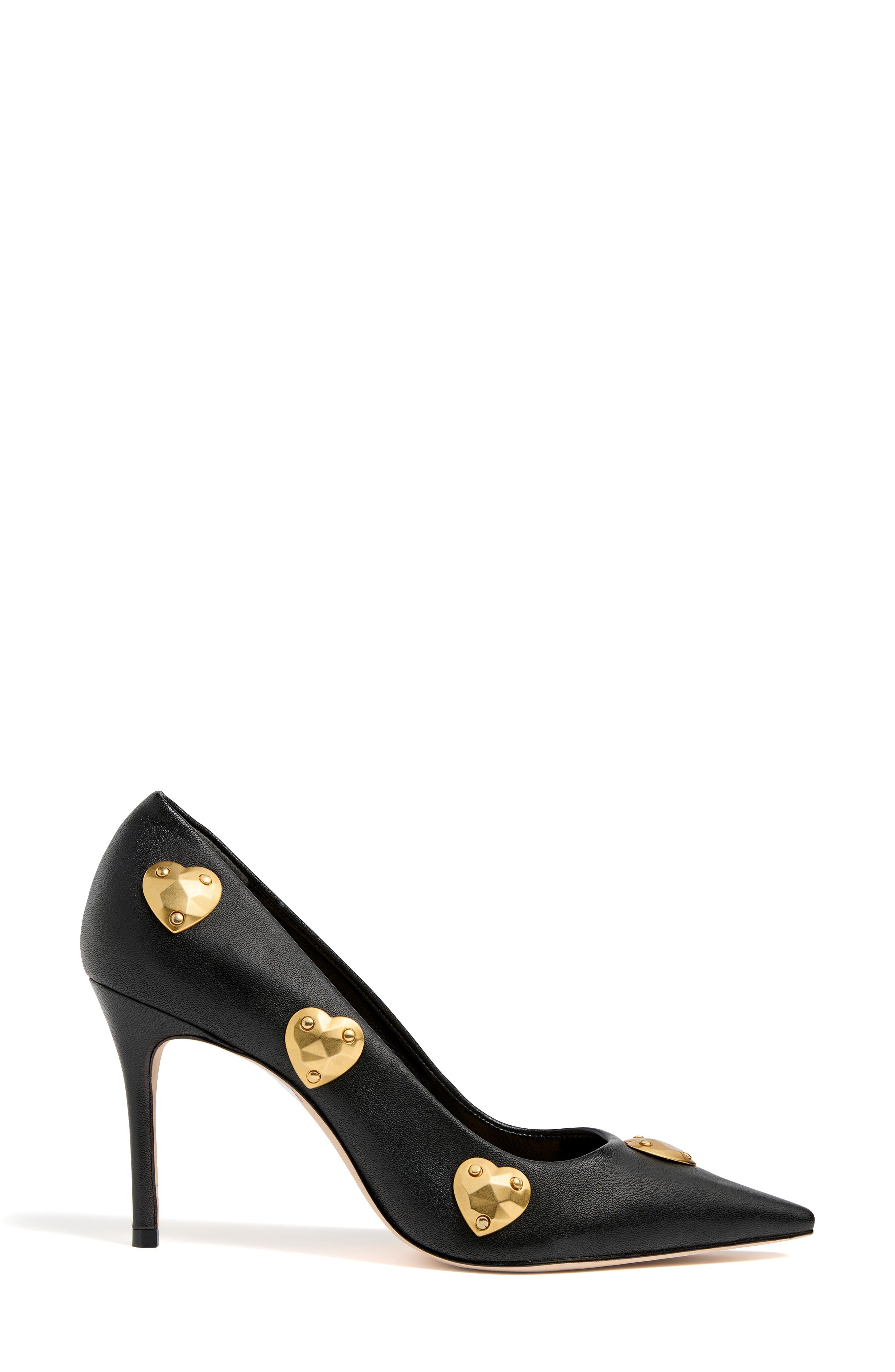 Cinq à Sept Luna Embellished Hearts Pump, Alternate, color, Black/ Gold