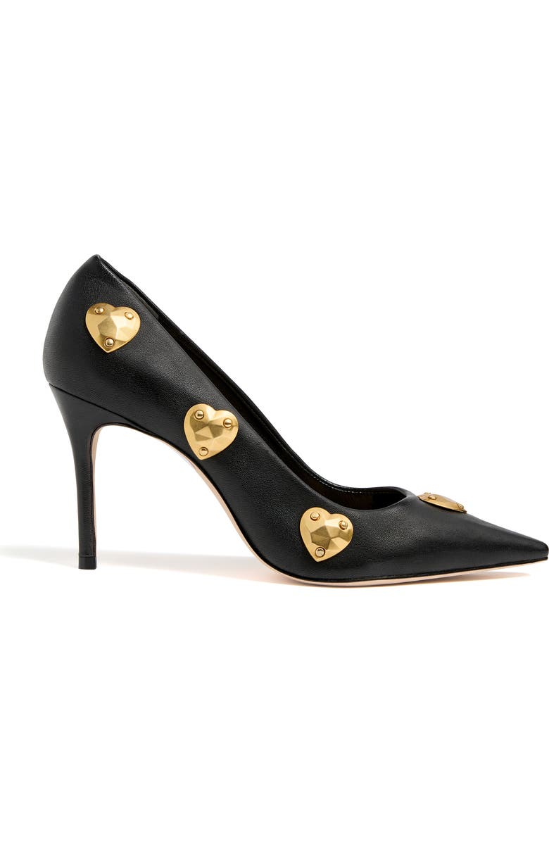 Cinq à Sept Luna Embellished Hearts Pump, Alternate, color, Black/ Gold