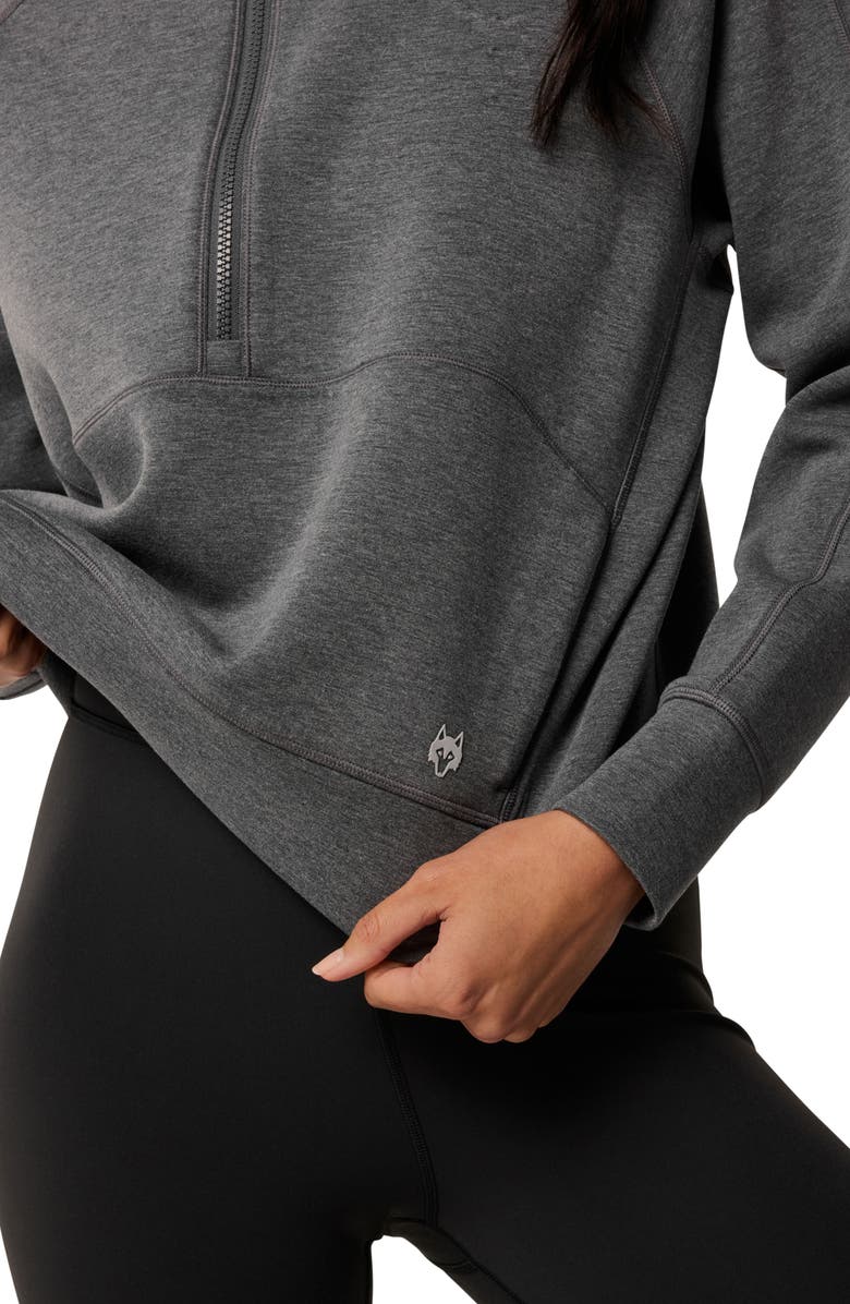 Greyson Kristina Mélange Half Zip Sweatshirt, Alternate, color, Smoke Heather