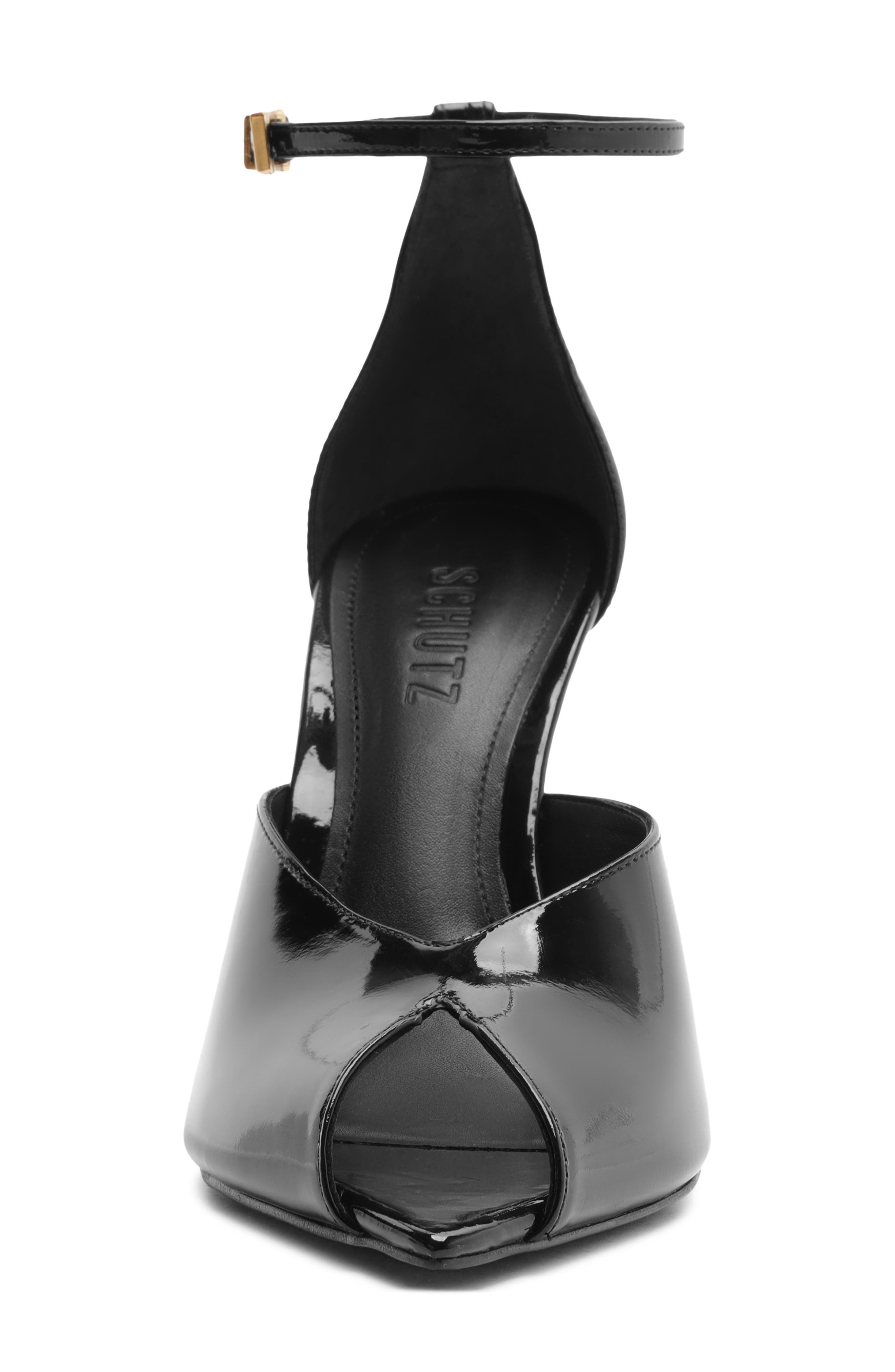 Ingrid Lace Leather D'Orsay Pump, Alternate, color, BLACK