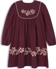 Ely's & Co. Looms Stitch Embroidered Wool Dress