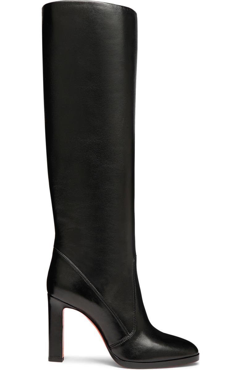 Santoni Women's leather high-heel boot, Alternate, color, Black
