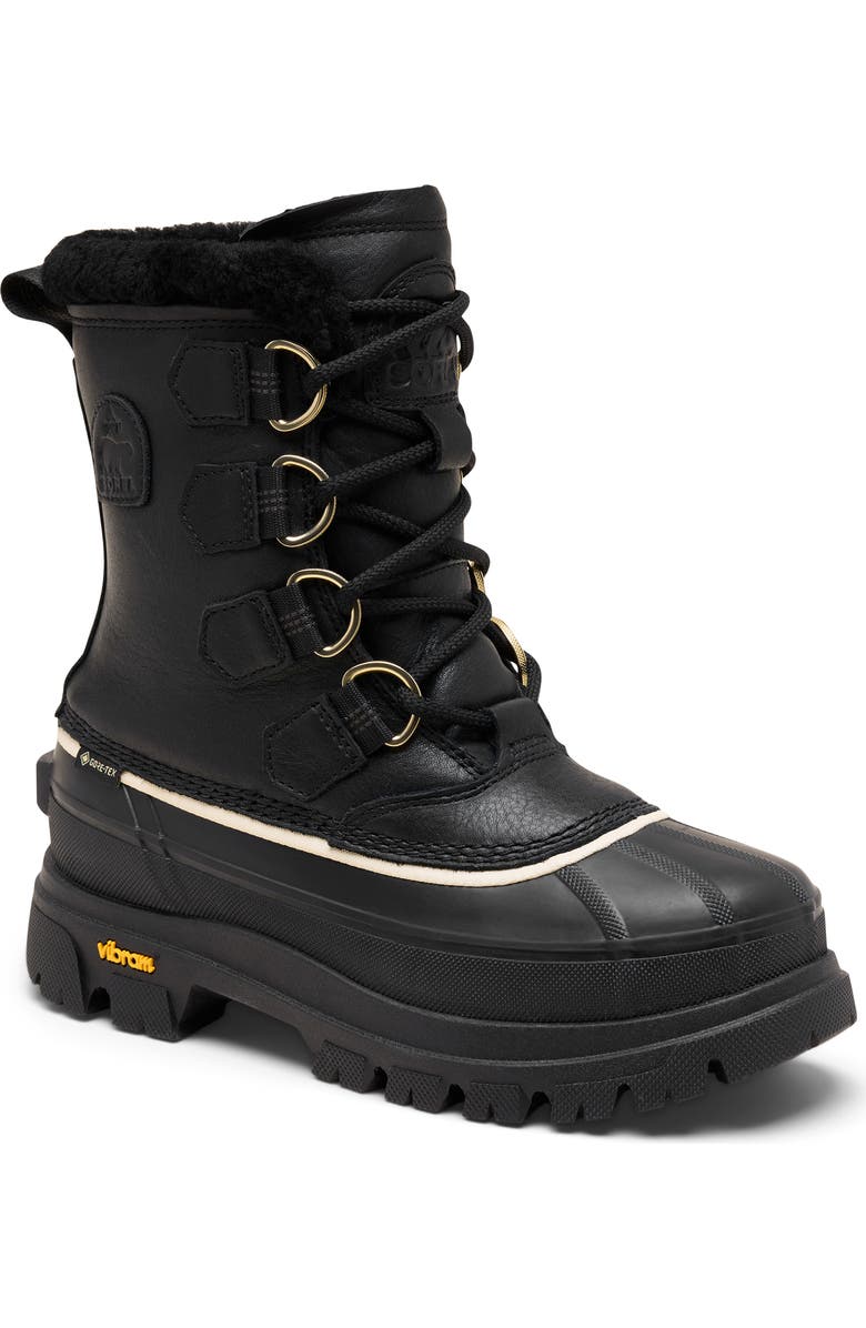 SOREL Caribou Horizon GTX Genuine Shearling Boot, Main, color, Black/ Honey White