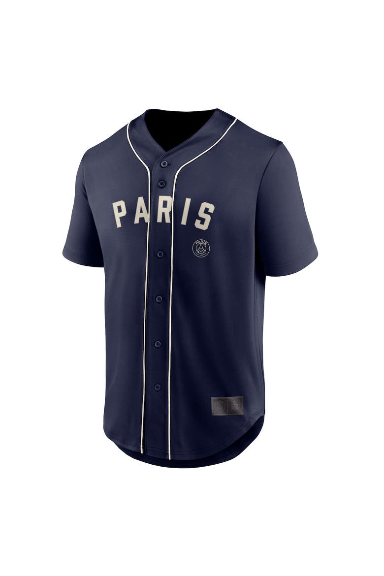 Men's Fanatics Navy Paris Saint-Germain Oversized Baseball Jersey, Alternate, color, Navy