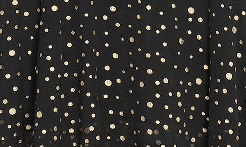 Tommy Hilfiger Metallic Dot Sleeveless Tiered Chiffon Maxi Dress In Black