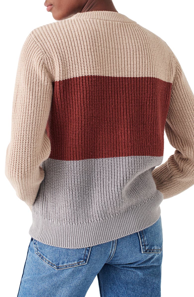 Faherty Cozy Colorblock Cotton Blend Sweater, Alternate, color,