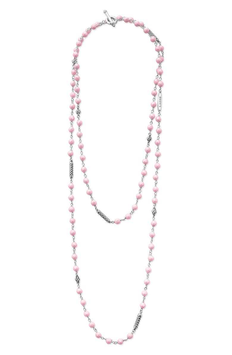 LAGOS Caviar Icon Pink Ceramic Bead Long Necklace, Alternate, color, Pink
