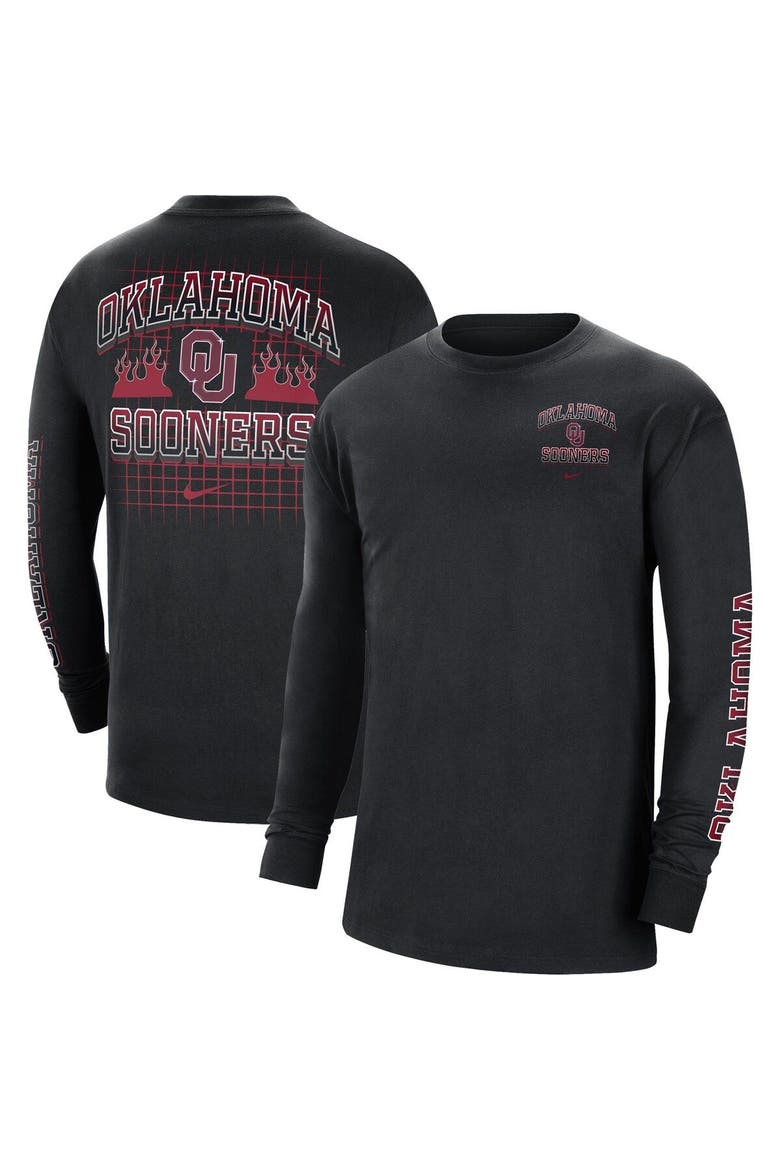 Men's Nike Black Oklahoma Sooners Tour Max 90 Long Sleeve T-Shirt, Main, color, Black