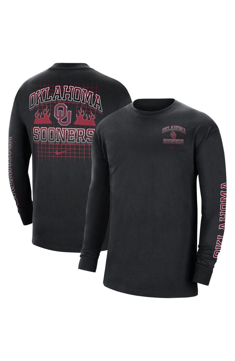 Nike Men's Nike Black Oklahoma Sooners Tour Max 90 Long Sleeve T-Shirt, Main, color, Black