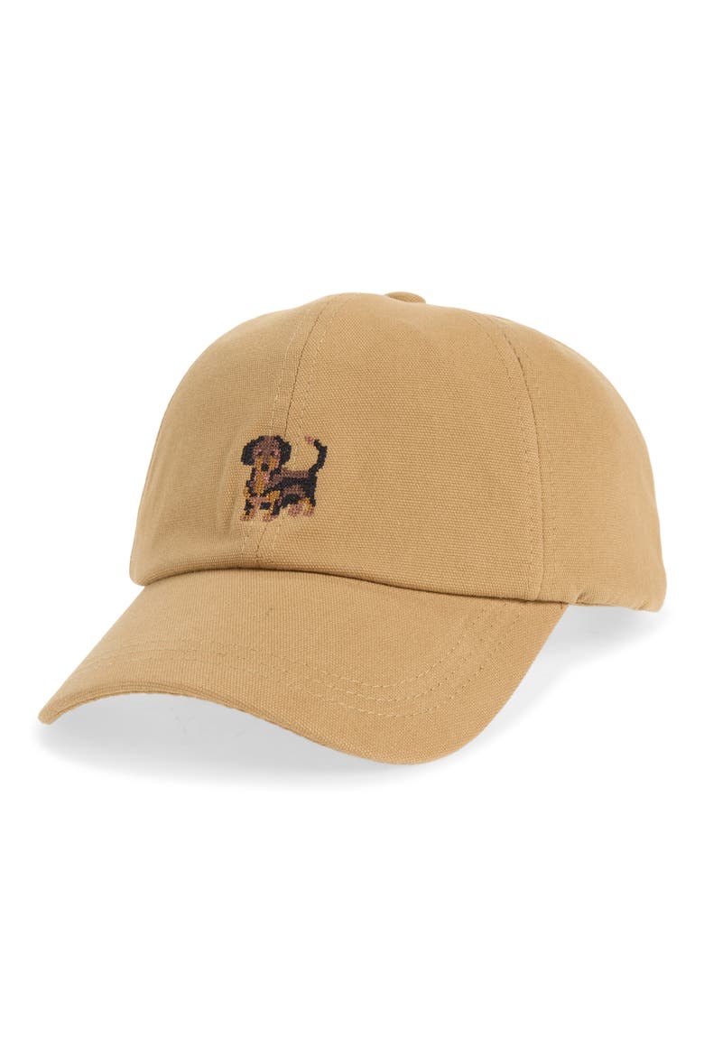 Embroidered Baseball Hat, Main, color, TAN- DACHSHUND