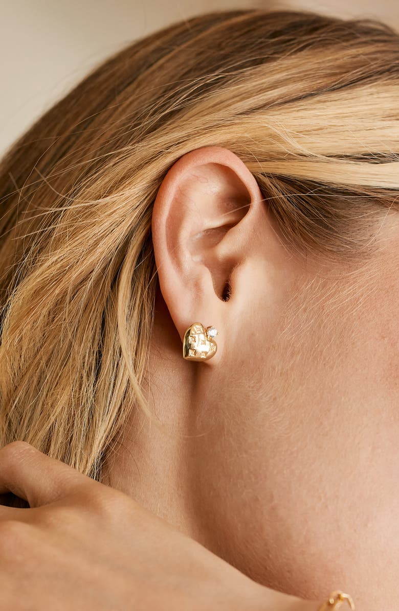 Brook and York Lillian Heart Stud Earrings, Alternate, color, Gold