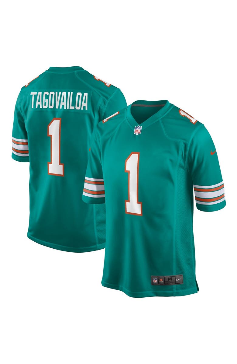 Nike Men's Nike Tua Tagovailoa Aqua Miami Dolphins Alternate Game Jersey, Main, color, Aqua