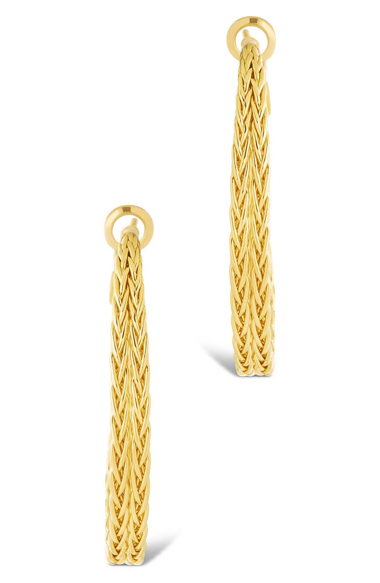 Sterling Forever Scarlett Interlaced Design Hoop Earrings, Alternate, color, Gold