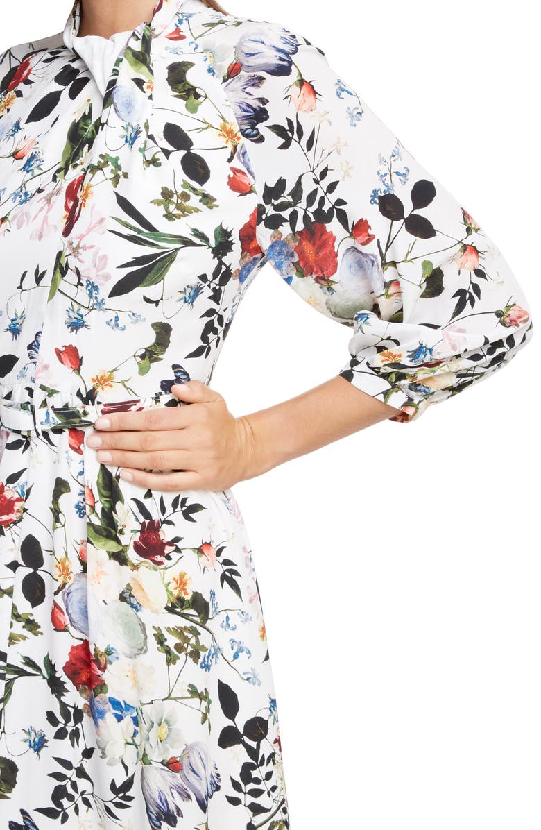 Erdem Floral Cotton Poplin Midi Dress, Alternate, color, 