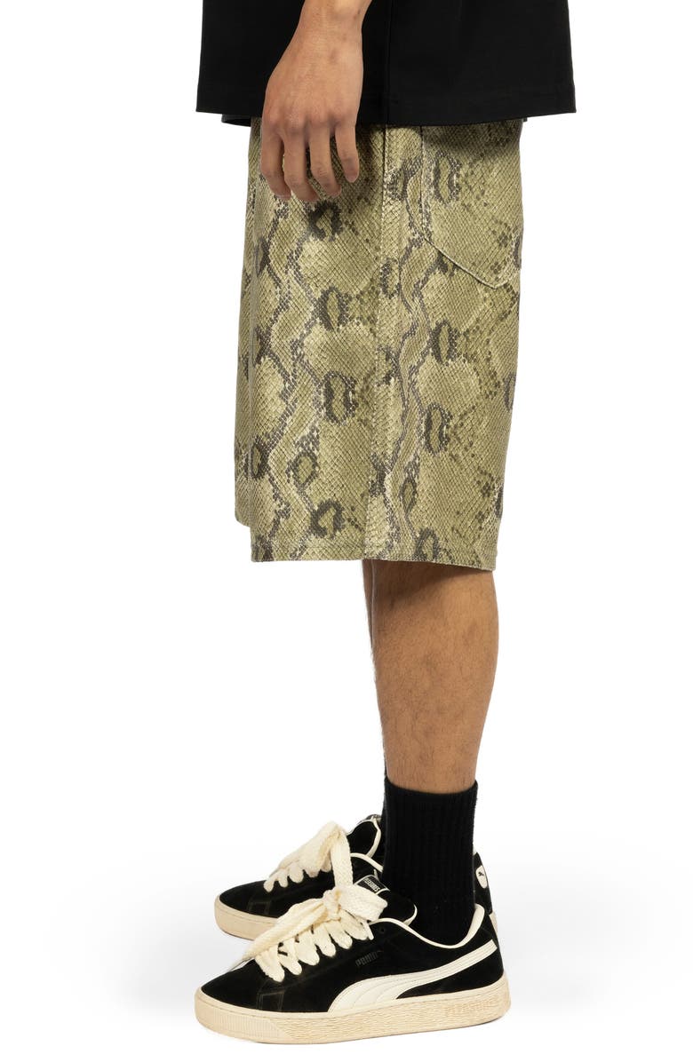 PLEASURES Rattlesnake Print Five Pocket Shorts, Alternate, color, 