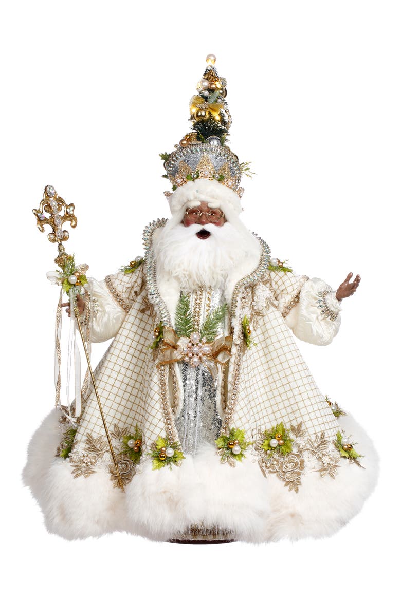 African American  White Christmas Santa, Main, color, Cream